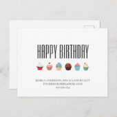 Carte Postale Business Real Estate Cupcake Joyeux anniversaire (Devant / Derrière)