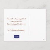 Carte postale Business Thanksgiving / De Nous tous (Dos)