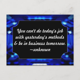 Carte Postale Business Tomorrow Postcard - Inspirational Quote