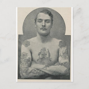 Carte Postale Butch Bruce, le marin australien tatoué