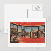 Carte Postale Butte, MontanaGrandes lettres ScènesButte, MT 2 (Devant / Derrière)