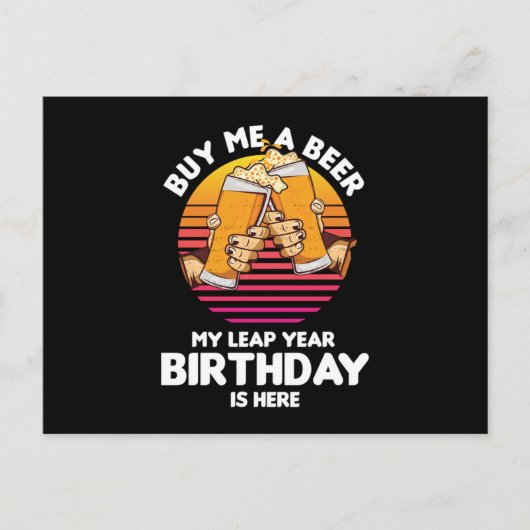 Carte Postale Buveur de bière Leapling Leaper Anniversaire Année (Devant)