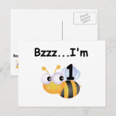 Carte Postale Buzz Bumblebee 1er Anniversaire T-shirts et cadeau (Devant / Derrière)