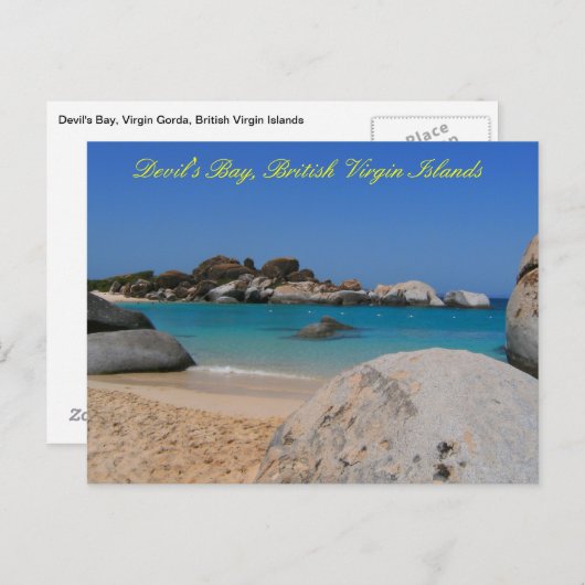 Carte Postale BVI de la baie Devils (Devant / Derrière)