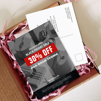 Carte Postale BW 4 Photos Black Friday Vente Promo produit