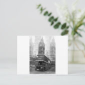 Carte Postale BW Black & White London Bus & Big Ben (Debout devant)