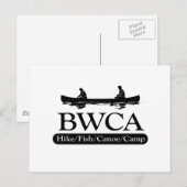 Carte Postale BWCA / Randonnée en canoë de poisson (Devant / Derrière)