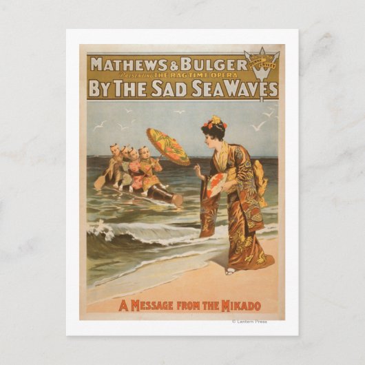 Carte Postale By the Sad Sea Waves "Message de Mikado" (Devant)