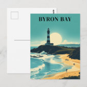 Carte Postale Byron Bay Australie Vintage Beach Lighthouse (Devant / Derrière)