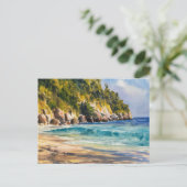 Carte Postale Byron Bay Beach Watercolor Painting Australie (Debout devant)