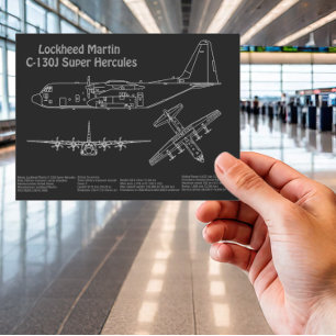 Carte Postale C-130 Hercules - Plan directeur de l'avion PD