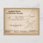 Carte Postale C-130 Hercules - Plan directeur de l'avion SD (Devant)