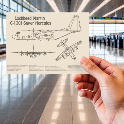 Carte Postale C-130 Hercules - Plan directeur de l'avion SD