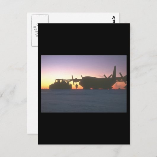 Carte Postale C-130 Transport d'Hercules en tant qu'aéronef mili (Devant / Derrière)
