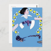 Carte Postale C Coles Phillips "A Troublesome Toy" Fadeaway Girl (Devant / Derrière)
