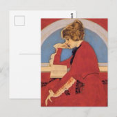 Carte Postale C Coles Phillips « Une bonne lecture » Fadeaway Gi (Devant / Derrière)