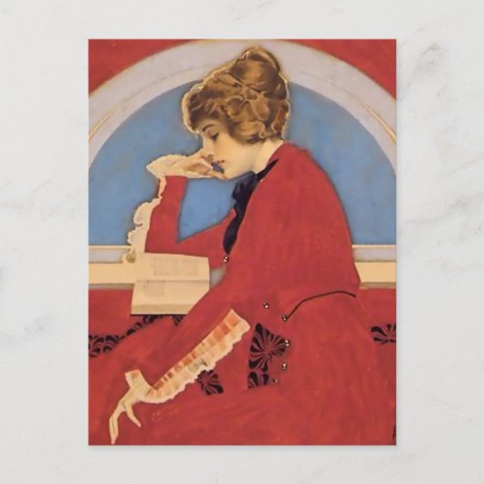 Carte Postale C Coles Phillips « Une bonne lecture » Fadeaway Gi (Devant)