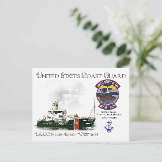 Carte Postale C côtier de balise USCGC Henry Blake WLM-563 (Debout devant)
