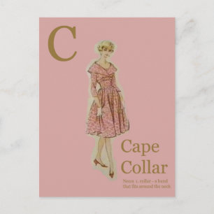 Carte Postale C est pour Cape col Fashion Alphabet