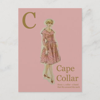 Carte Postale C est pour Cape col Fashion Alphabet