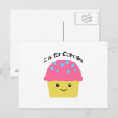 Carte Postale C est pour Cupcake (Devant / Derrière)