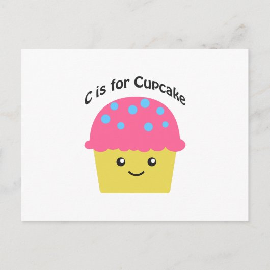 Carte Postale C est pour Cupcake (Devant)
