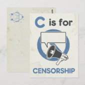 Carte Postale C est pour la censure (Devant / Derrière)