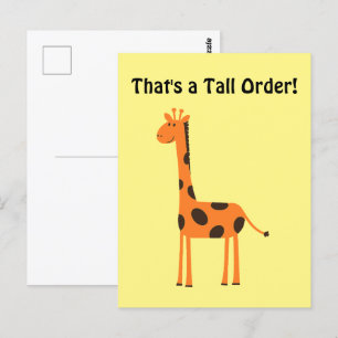 Carte Postale C’est un gros plan, drôle de dessin de la Giraffe