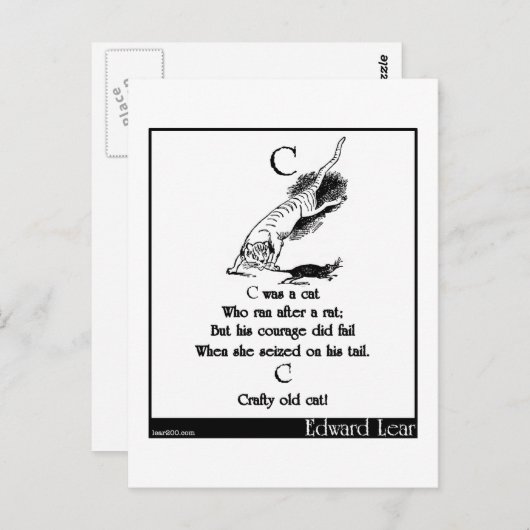 Carte Postale C était un chat (Devant / Derrière)