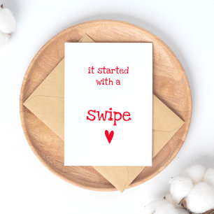 Carte Postale Ça a commencé par un Swipe - Citation d'amour drôl
