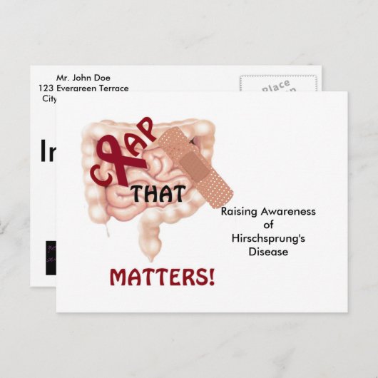 Carte Postale Ça Compte ! Soutenez la maladie de Hirschsprung (Devant / Derrière)