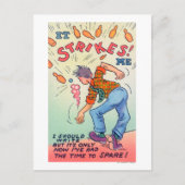 Carte Postale Ça Me Frappe, Cartoon Man Bowling (Devant)