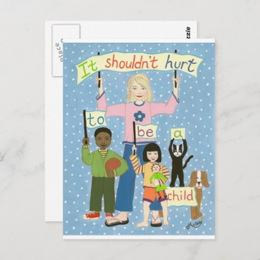 Carte Postale Ça ne devrait pas faire mal d'être un enfant (Devant / Derrière)