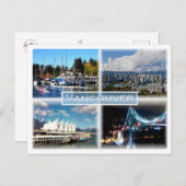 Carte Postale CA Vancouver - Parc Stanley - Yaletown - (Devant / Derrière)