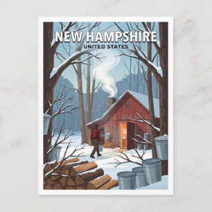 Carte Postale Cabane à Sucre d'Érable du New Hampshire Warner Tr