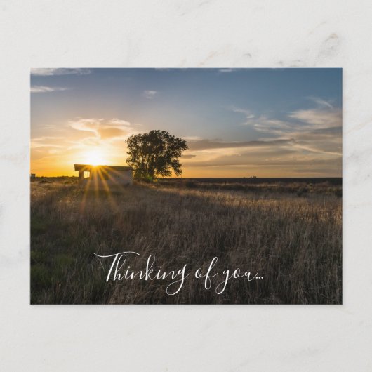 Carte Postale Cabane abandonnée Colorado Lever de soleil Pensée (Devant)