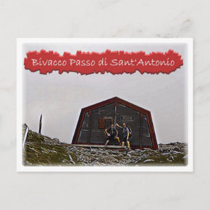 Carte Postale cabane alpine Bivacco Passo Sant Antonio Dolomiti 