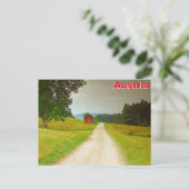 Carte Postale Cabane en bois en Autriche et chemin (Debout devant)