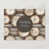 Carte Postale Cabane en rondins de bois Pensant à vous (Devant)