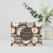 Carte Postale Cabane en rondins de bois Pensant à vous (Debout devant)