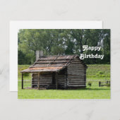 Carte Postale Cabane en rondins rustique Photo d'anniversaire (Devant / Derrière)