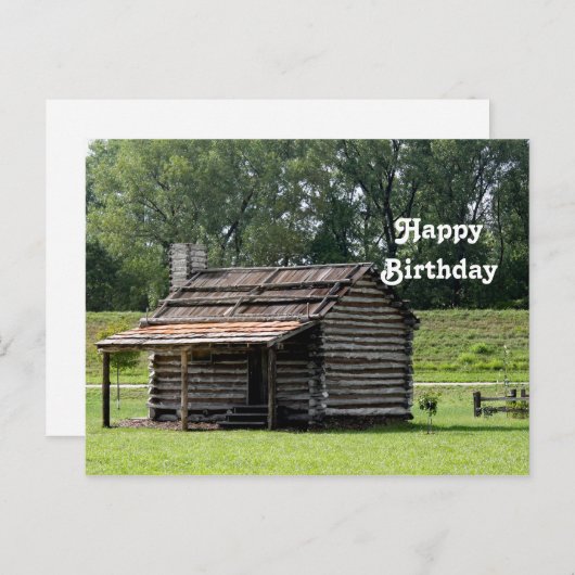 Carte Postale Cabane en rondins rustique Photo d'anniversaire (Devant / Derrière)
