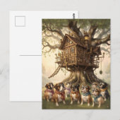 Carte Postale Cabane perchée fantaisiste construite à l'intérieu (Devant / Derrière)