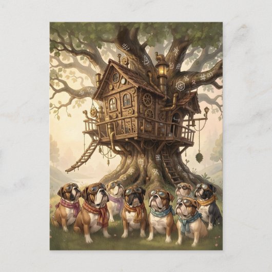 Carte Postale Cabane perchée fantaisiste construite à l'intérieu (Devant)