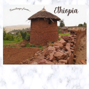 Carte Postale Cabane ronde à Lalibela Éthiopie