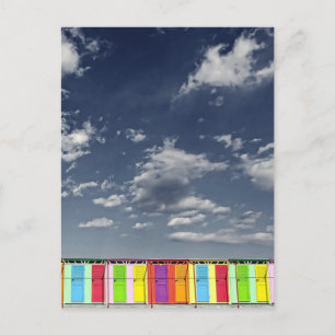 Carte postale cabanes de bain colorées