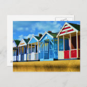 Carte Postale Cabanes de plage colorées (Devant / Derrière)