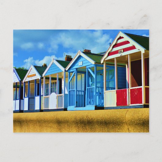Carte Postale Cabanes de plage colorées (Devant)