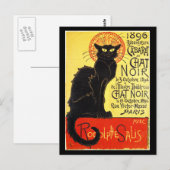 Carte Postale Cabaret du Conversation Noir, Steinlen (Devant / Derrière)