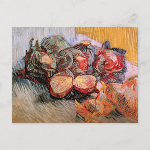 Carte Postale Cabbages rouges et oignons par Vincent van Gogh